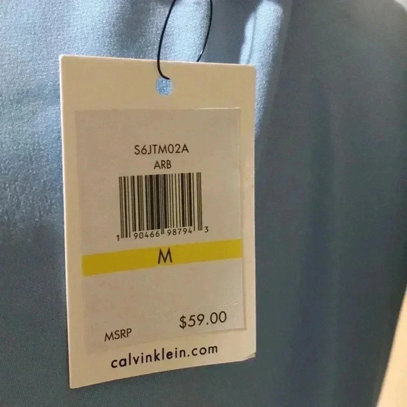 Calvin Klein Sleeveless Blue Blouse with lace detailing -Size Medium - Picture 5 of 7